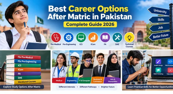 Best career options after Matric in Pakistan including FSc, ICS, ICom, FA, DAE and vocational courses